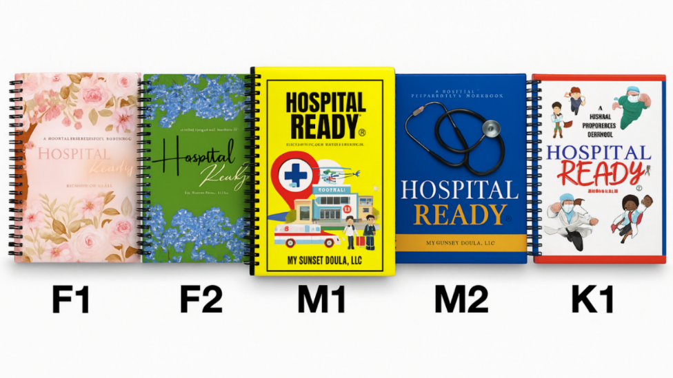 All five designs of Hospital Ready workbooks. 